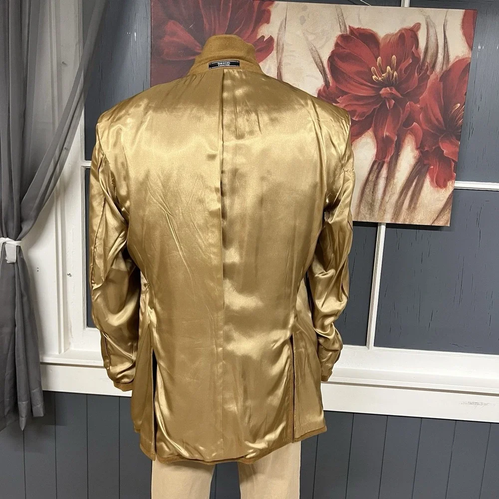 Arnold Brant Cashmere Blazer Jacket Sport Coat Mens 44L Long Golden Brown